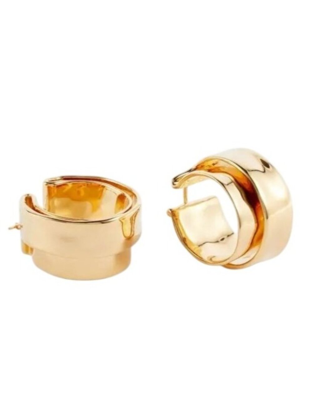 Jil Sander Handcrafted brass hoop earrings